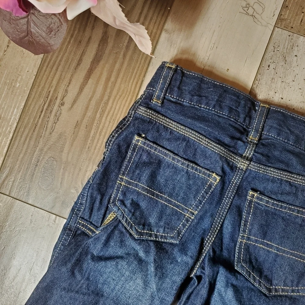 B'gosh Blue Jeans Workwear Straight Dark Wash Blue Size 3T 100% Cotton NWOT